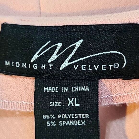 Midnight Velvet Pink Sleeveless Top with Cape Sleeves, Princess Seams, Size XL - Picture 10 of 10